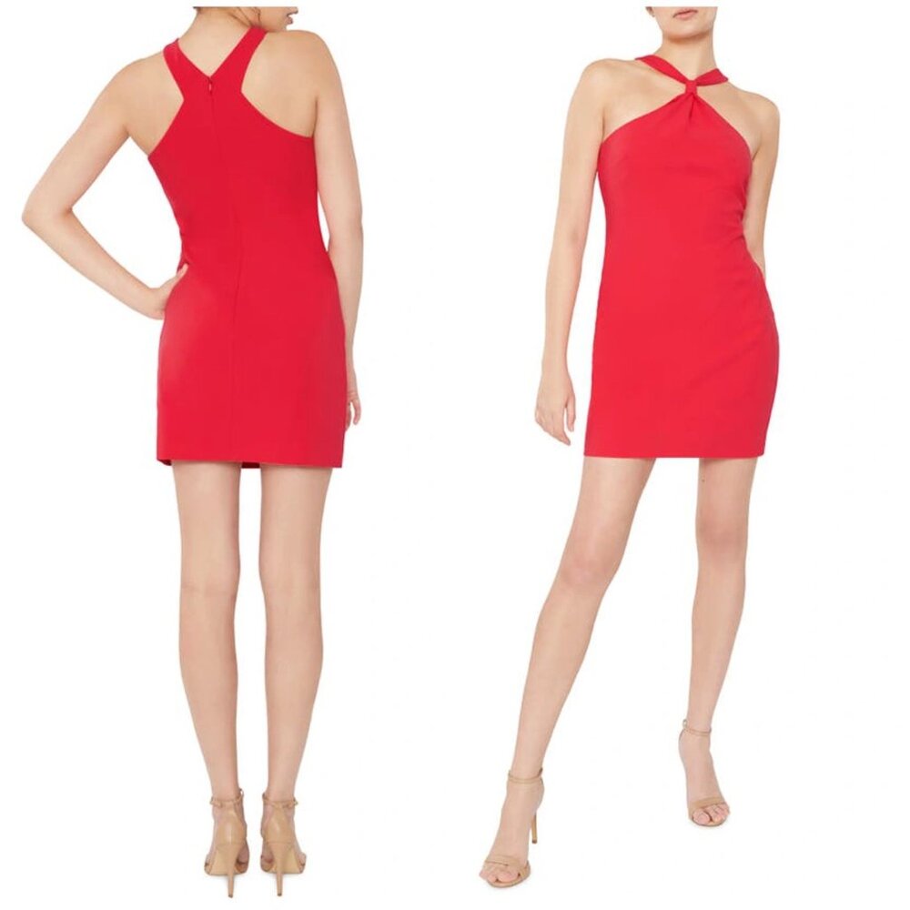 New Likely Avie Halter Mini Dress in Red Size‎ 14